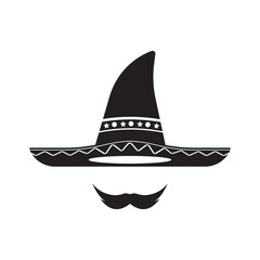Sombrero hat icon logo flat design vector