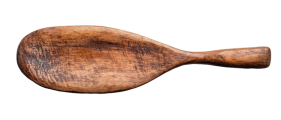 Handcrafted wooden spoon for culinary use. transparent background