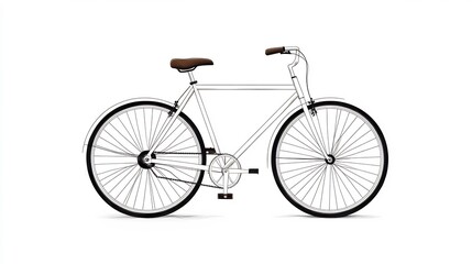 Minimalist Single Line of a Bicycle on White Background