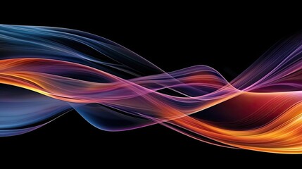 Waves abstract background concept. Colorful abstract waves creating a dynamic flow on a dark background.