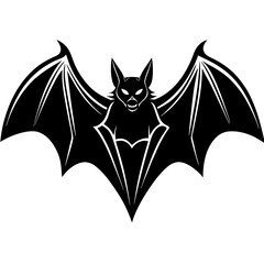 Cute Silhouette of a Bat line art vector cartoon illustration