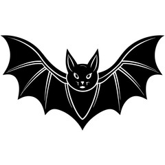 Cute Silhouette of a Bat line art vector cartoon illustration