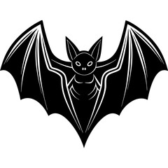 Cute Silhouette of a Bat line art vector cartoon illustration