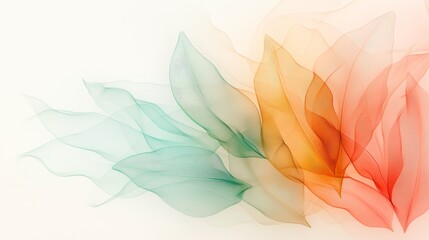Naklejka premium Abstract Colorful Leaf Design Green Orange Red Nature Inspired Background Elegant Flowing Texture