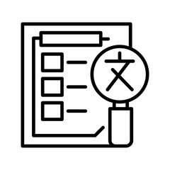 Fototapeta premium Language Assessment Vector Icon