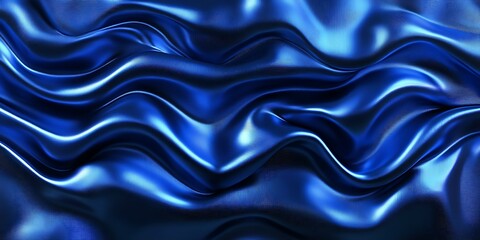 Obraz premium Blue silk fabric waves, elegant texture, background design.