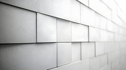White Concrete Block Wall Abstract Geometric Design