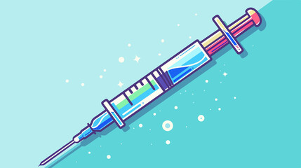 Fototapeta premium Medical Syringe Cartoon Icon for Healthcare Professionals