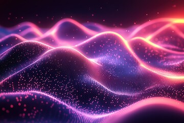 Obraz premium Digital data waves futuristic environment abstract visuals sleek background tech concept for enhanced seo