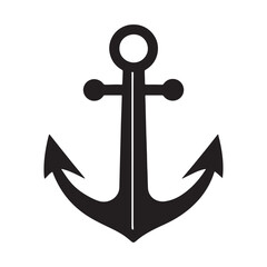 Anchors silhouette, black and white silhouette, vector and illustration