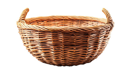 Fototapeta premium Empty wicker basket isolated on white background