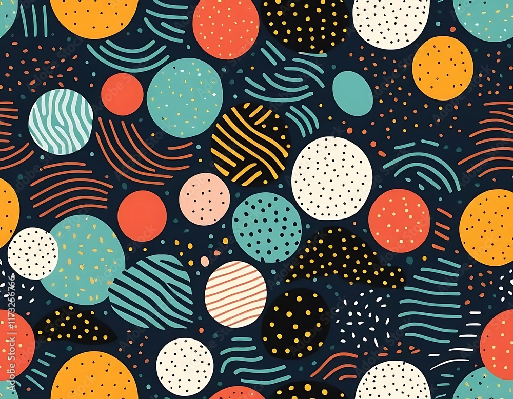 Aufkleber Abstract Colorful Circles Pattern Design Seamless Background