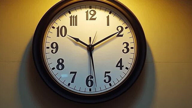 An analogue wall clock that rotates to show the hours