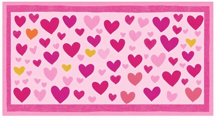 Lovely Pink Hearts Pattern Background Design