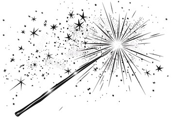 fourth of july sparkler outline