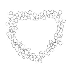 Obraz premium illustration line drawing of a heart, art, handwriting, beauty, love, Valentine's Day heart and roses veins abstract