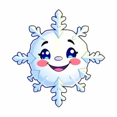 Fototapeta premium Happy Snowflake Cartoon Character 