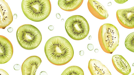 Fototapeta premium sliced kiwi fruit isolated on white transparent background