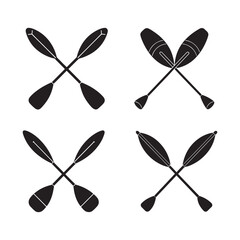 Set of Paddles silhouette, black and white silhouette, vector and illustration