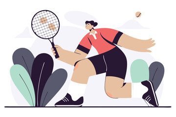 Badminton athletes concept illustration vector on white background


