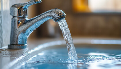 water flowing from a faucet