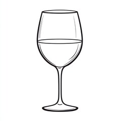 A simple line drawing of a wine glass