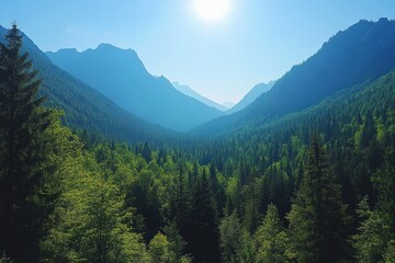 Fototapeta premium Majestic mountain panorama carpathian region nature landscape serene environment aerial view tranquil beauty
