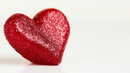 Obraz premium Sparkling Red Glitter Heart Valentine's Day Romance