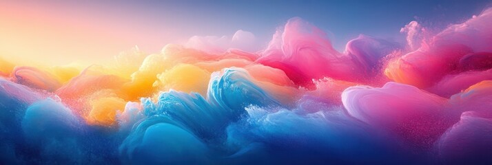 Swirling colors merge in a vibrant digital abstract display, capturing the essence of creativity and imagination in a stunning visual experience