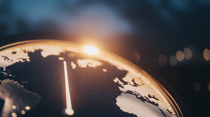 Abstract Clock Face with Interlocking Continents Representing Time