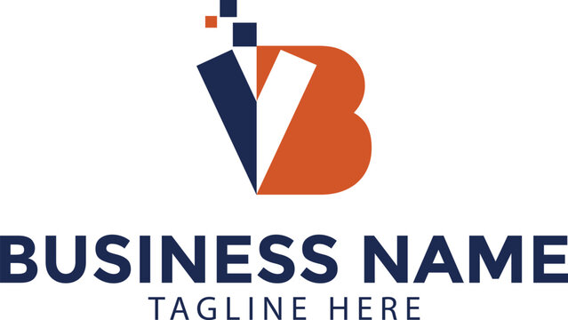 VB digital and technology logo, VB digital, IT and technology business logo design