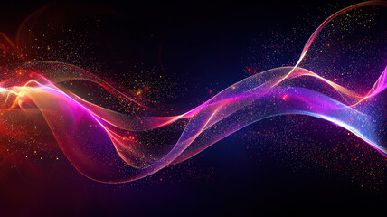 A sophisticated line chart with elegant glowing data points. The smooth, flowing curves transition dynamically in color and movement, creating a futuristic and visually engaging data visualization.