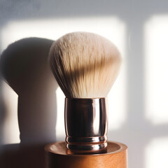 skin makeup brush on a white background, fashion equipment for girls, makeup accessory