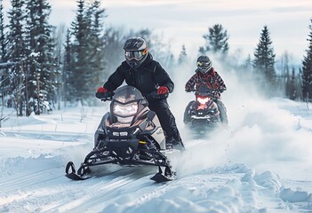 snowmobiling a recreational activity where participants ride a m