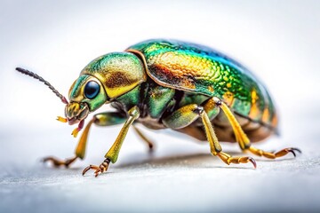 Naklejka premium Tiny Insect on White Background - Macro Photography Stock Photo