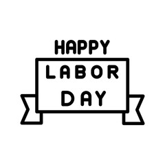 Labor Day Ribbon Vector Icon