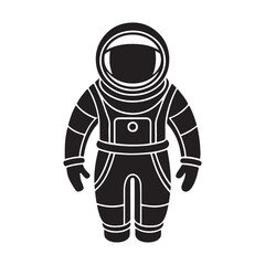 Astronaut silhouette, black and white silhouette, vector and illustration