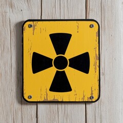 Fototapeta premium Nuclear warning sign urban setting graphic image safety awareness