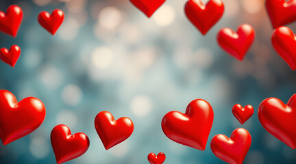 Obraz premium red hearts background