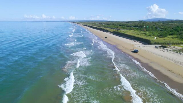 千里浜なぎさドライブウェイのドローン空撮　石川県