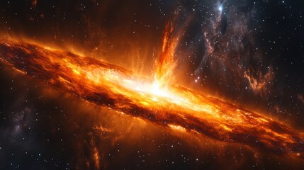 Vibrant space nebula bursts with energetic colors and dynamic formations in a cosmic landscape filled with stars and celestial wonders