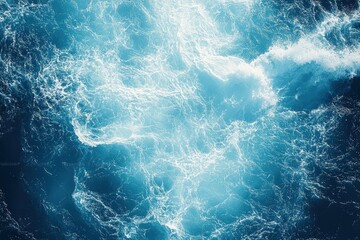 Fototapeta premium Ocean waves crashing beachfront escape photography coastal serenity aerial view tranquil nature scene