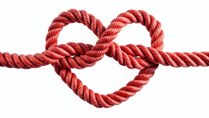 Heart Shaped Rope Knot Silhouette, Isolated White Background, Clipping Path Included - Perfect for Valentine's Day, Love & Romance Designs