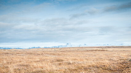 Gullfoss in October's scenery. Iceland's Most Popular Waterfall