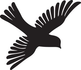 Flying Bird Silhouette Illustration Graceful Flight in Nature
