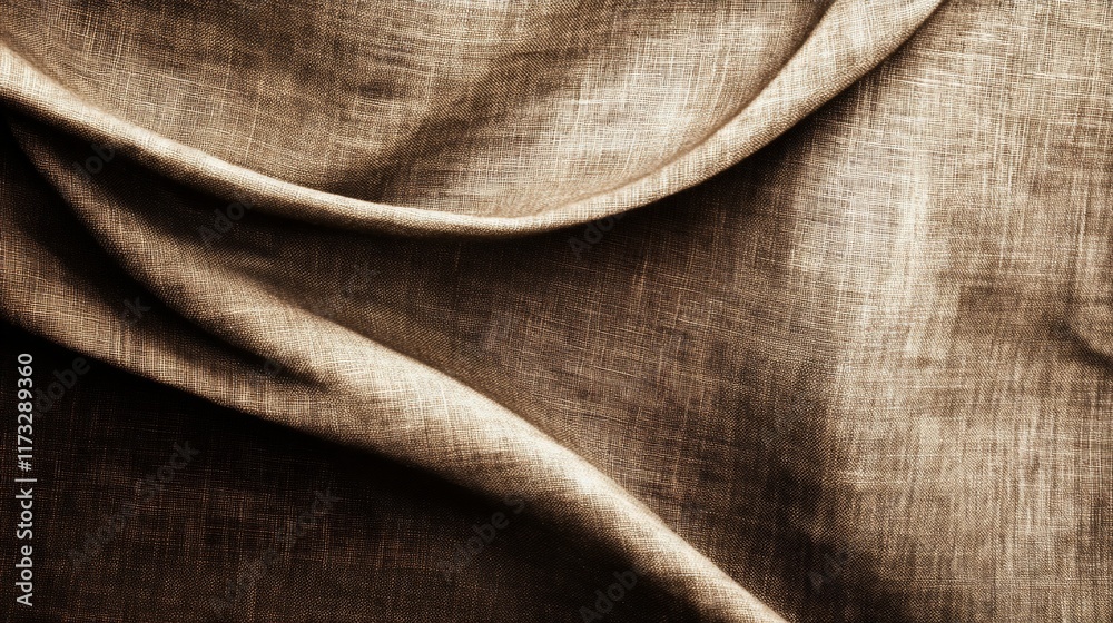 Poster close-up of draped beige fabric with subtle texture and folds.