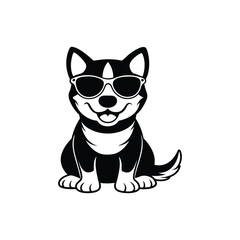 Obraz premium Cute baby Donkey sitting wearing sunglass illustration vector, Donkey clipart Design, Funny Donkey Design