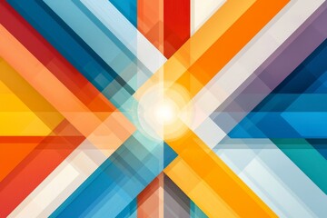 Abstract Geometric Background with Vibrant Colorful Stripes and Cross Pattern Design