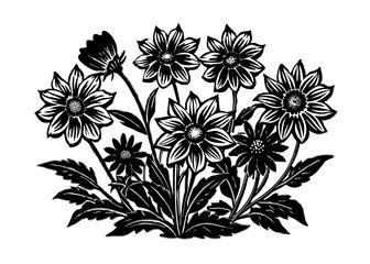 line art black and white flower
