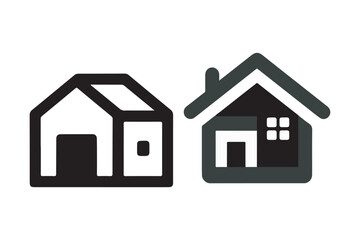 A contemporary house vector icon with a clean aesthetic, representing modern architecture, suitable for real estate and digital design.